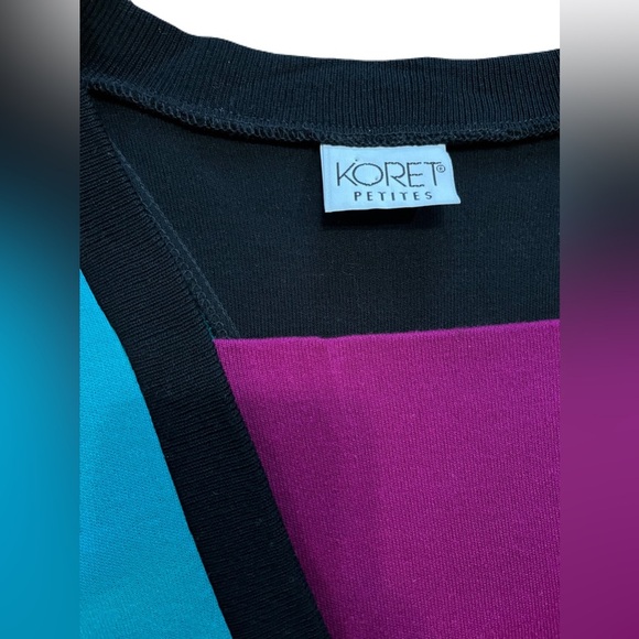 Women’s NWT vintage Koret Petites colour block top - size medium - Picture 3 of 5